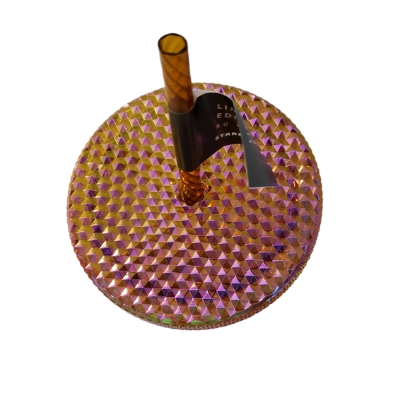 Starbucks 50th Anniversary Studded Gold Honeycomb Diamond Tumbler 16oz NEW - Picture 7 of 8